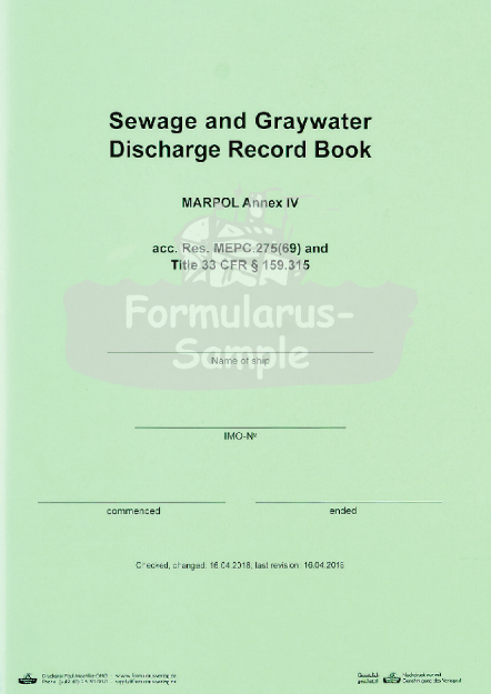 Sewage and Graywater Discharge Record Book